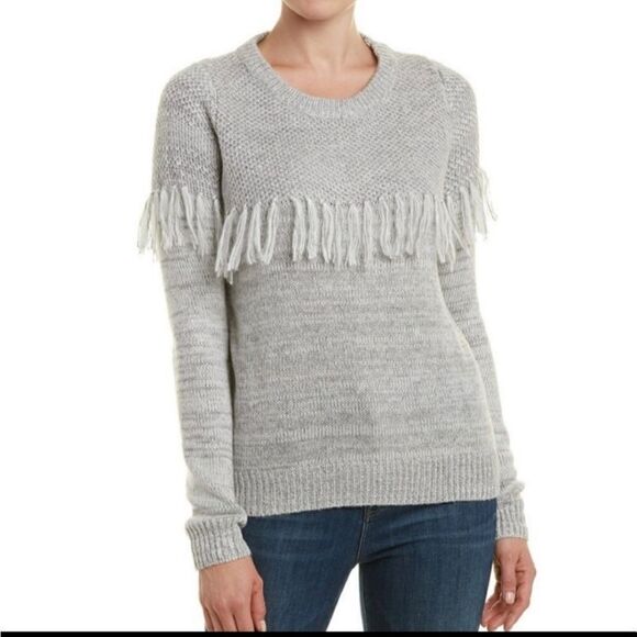 Lucy Paris Gray Frill Sweater Sz Small - Picture 1 of 9